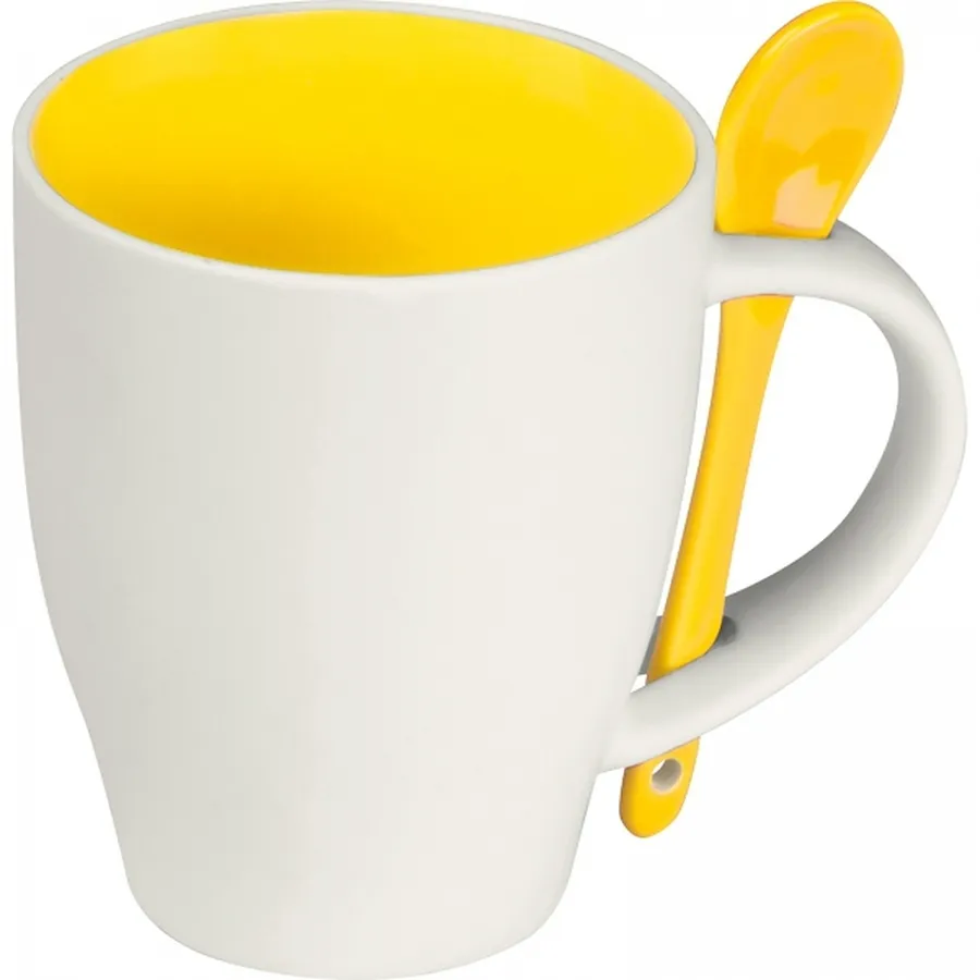 Kubek ceramiczny z łyżeczką 250 ml ARMANDO, wariant 8509508, zdjęcie 1 z 4
