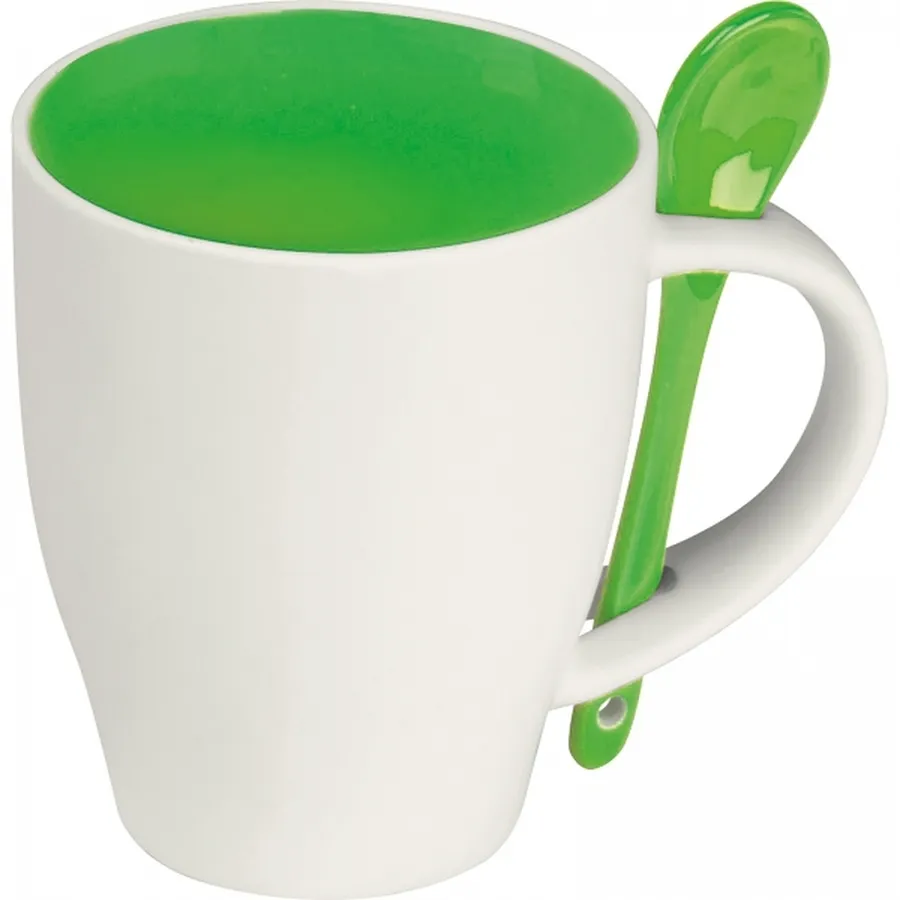Kubek ceramiczny z łyżeczką 250 ml ARMANDO, wariant 8509509, zdjęcie 1 z 5