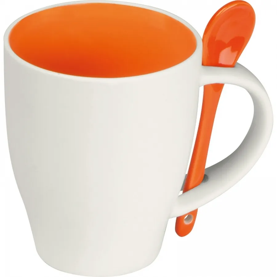 Kubek ceramiczny z łyżeczką 250 ml ARMANDO, wariant 8509510, zdjęcie 1 z 4