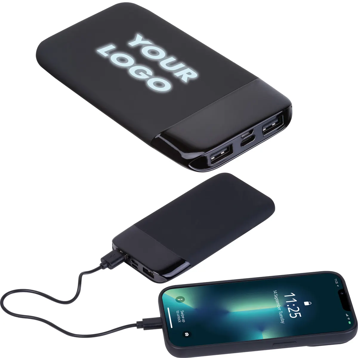 Power bank z podświetlanym logo 8000 mAh FLOYD, wariant 3543603, zdjęcie 1 z 8