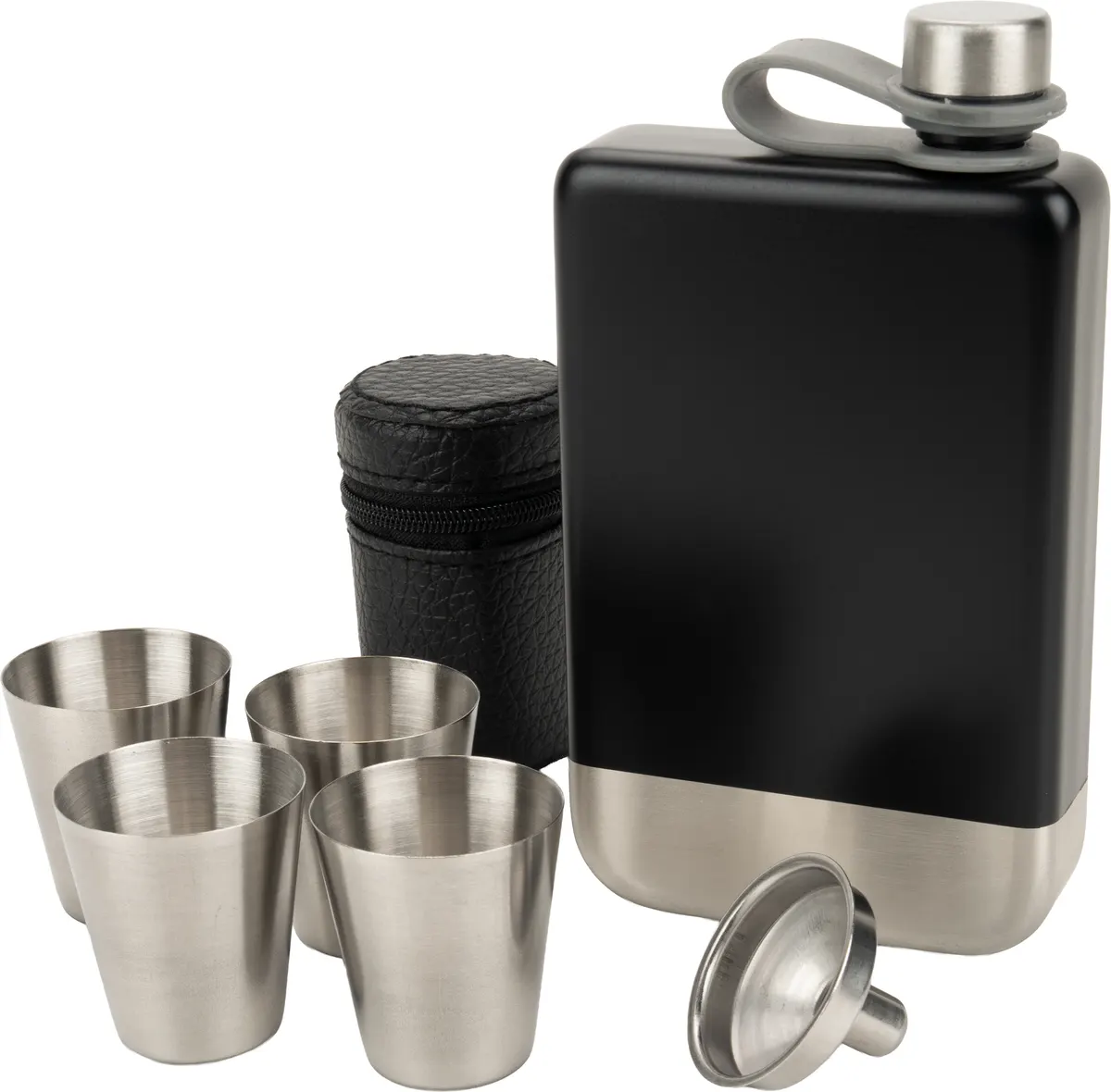 Zestaw piersiówka 266 ml, kieliszki 30 ml i lejek TAHAT Schwarzwolf, wariant F5001200AJ303, zdjęcie 1 z 20