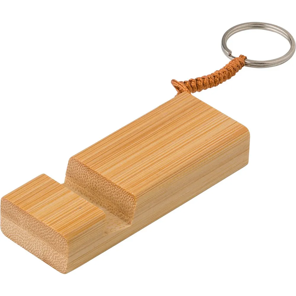 Bambusowy brelok do kluczy, stojak na telefon, wariant V0282-16, zdjęcie 1 z 4