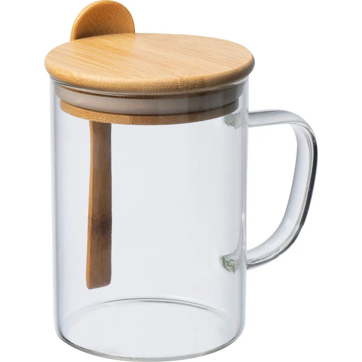 Kubek szklany z łyżeczką JACKSON 420 ml, wariant 322466, zdjęcie 1 z 4