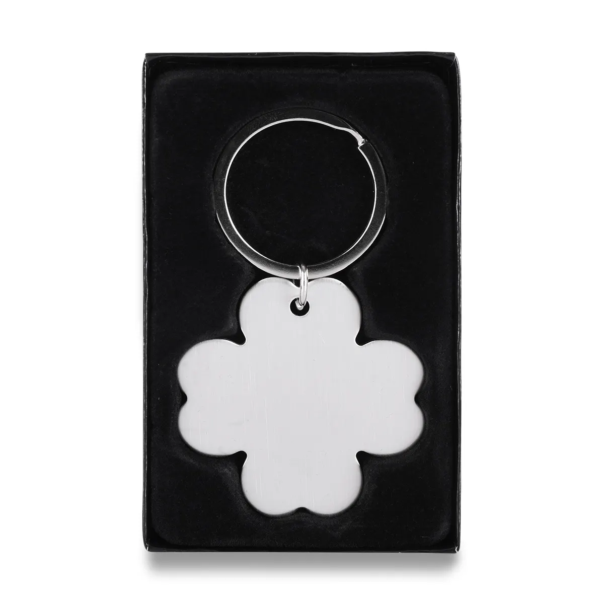 Brelok metalowy 4-leaf clover, srebrny, wariant R73191, zdjęcie 1 z 5