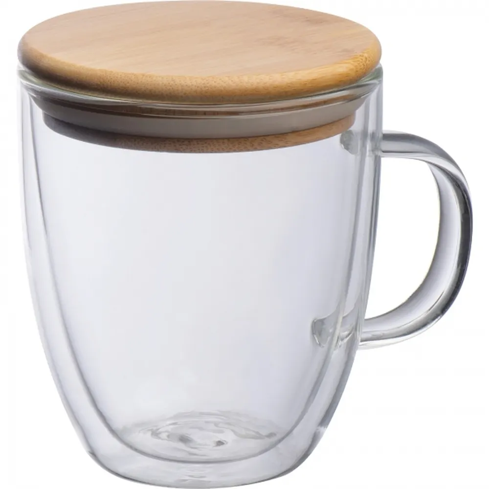 Kubek szklany z pokrywką 350 ml CECIL, wariant 8153766, zdjęcie 1 z 9