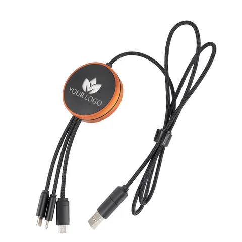 Kabel z ładowarką indukcyjną 4w1 w drewnianej obudowie - i5w