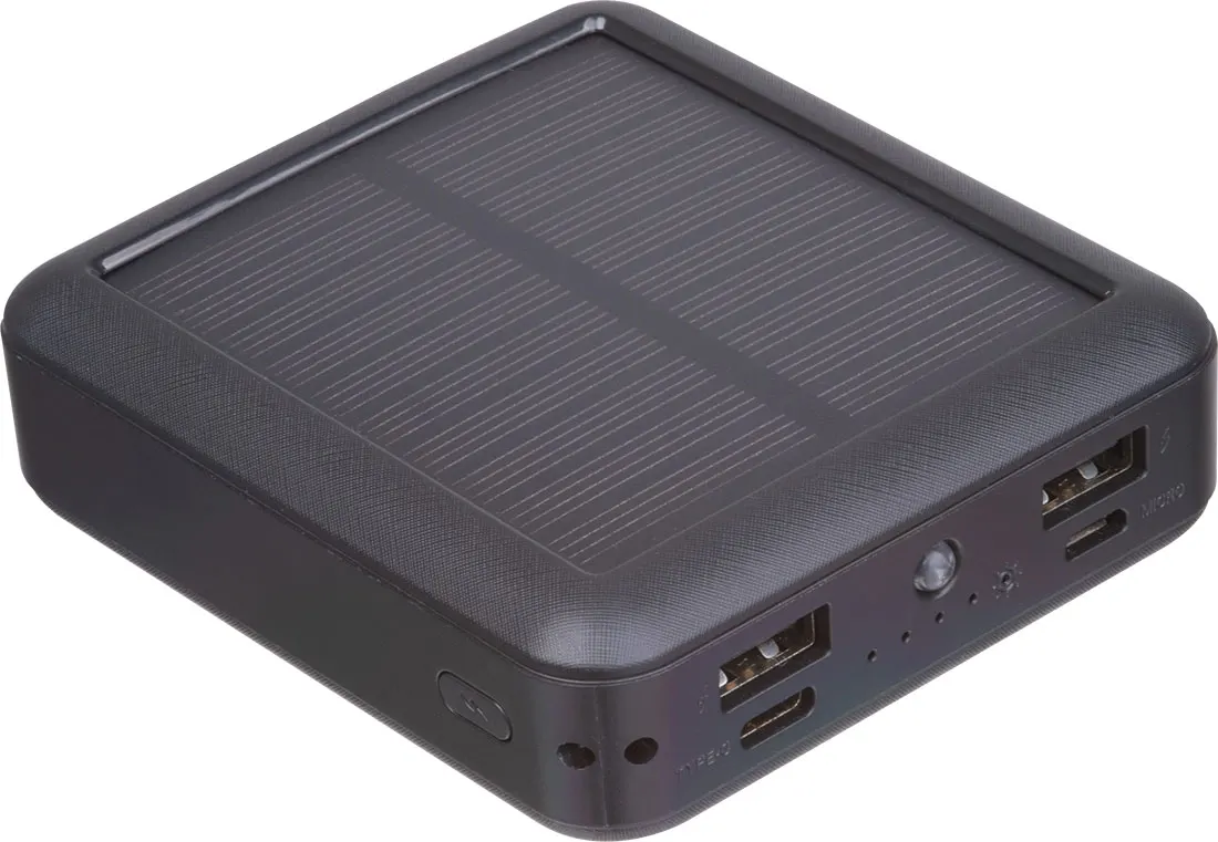 Power bank solarny, z recyklingu 10 000 mAh CRETE, wariant 574303, zdjęcie 1 z 8