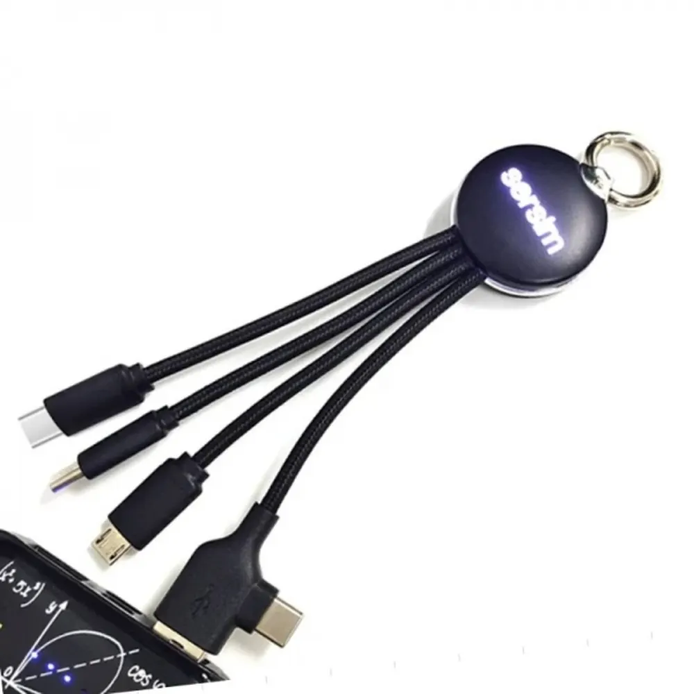 Kabel z podświetlanym logo 4w1, RXD-368, wariant EG059903, zdjęcie 1 z 7
