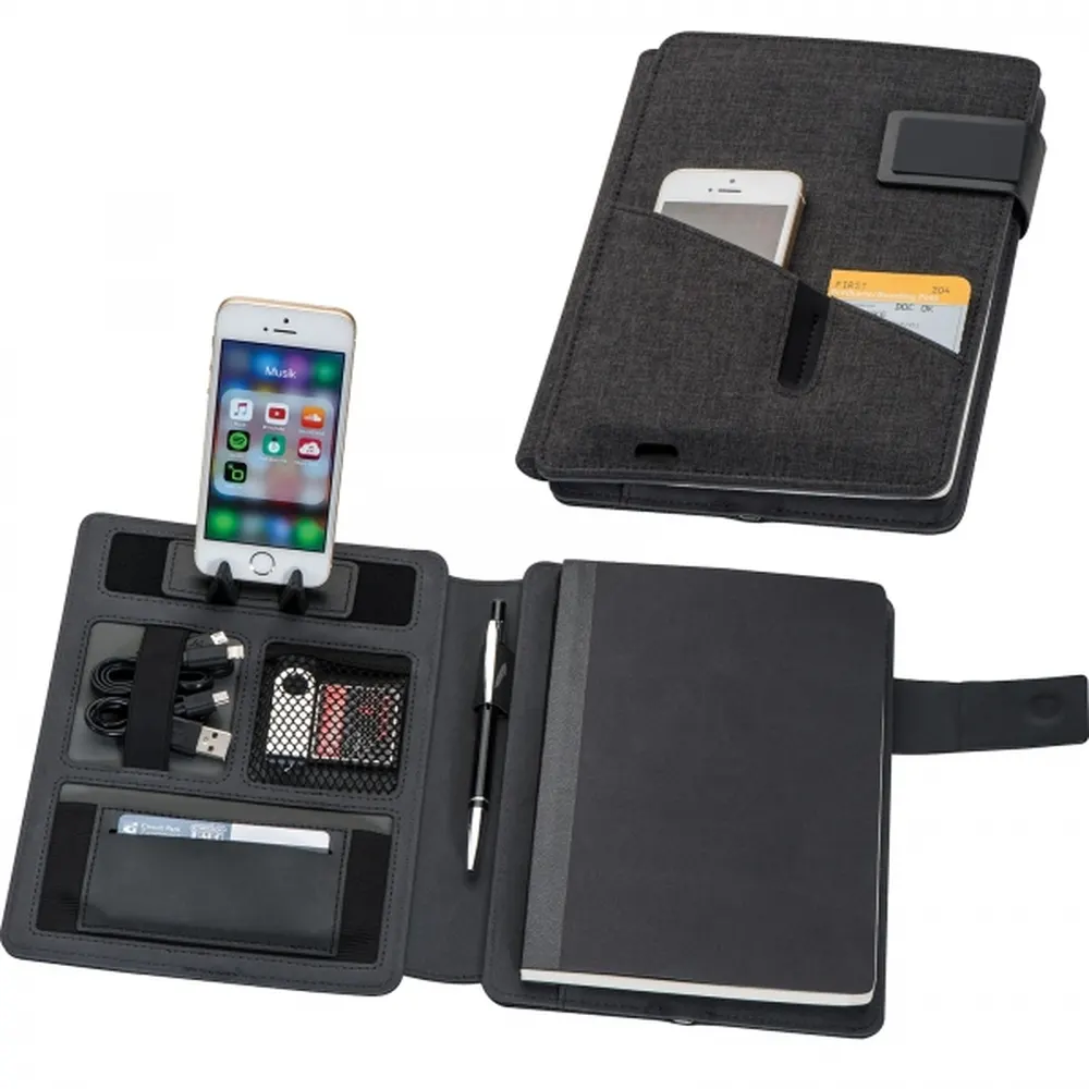 Folder A5 z notatnikiem w linie i power bankiem 4000 mAh FABIOLA, wariant 2048603, zdjęcie 1 z 7