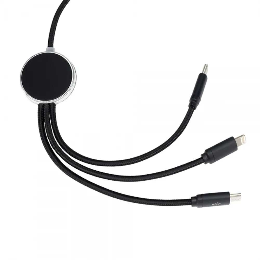 Kabel 3w1 z podświetlanym logo długi 120 cm, W201TG, wariant EG053403, zdjęcie 1 z 6
