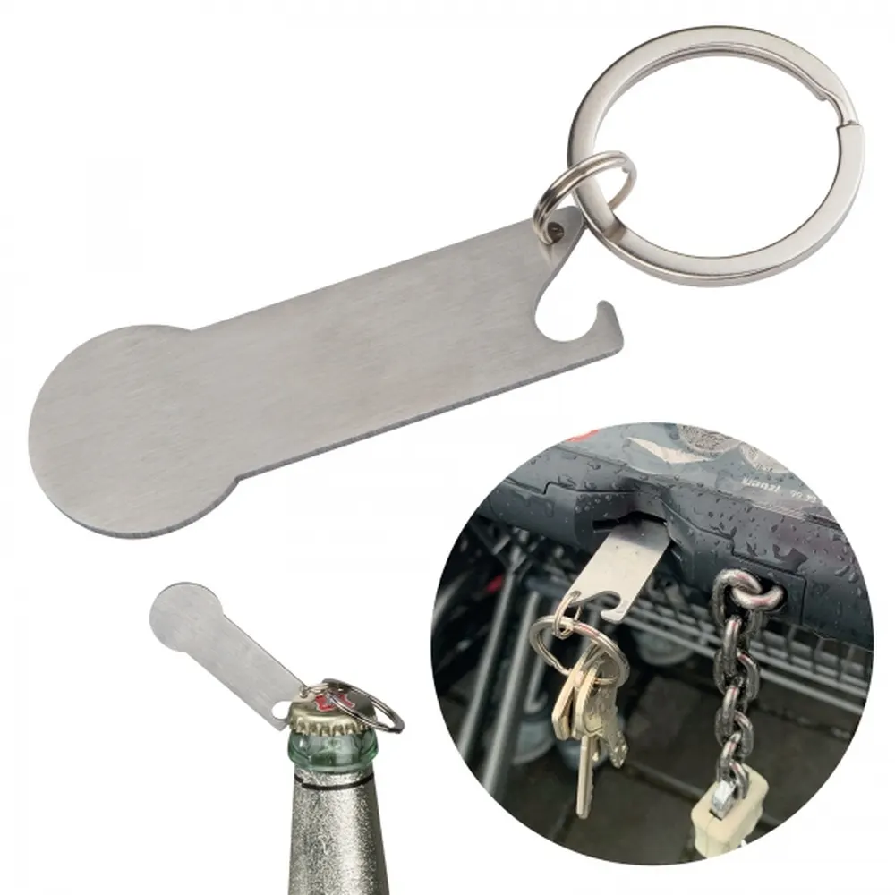 Brelok metalowy otwieracz do butelek z żetonem RODNEY, wariant 9158307, zdjęcie 1 z 8