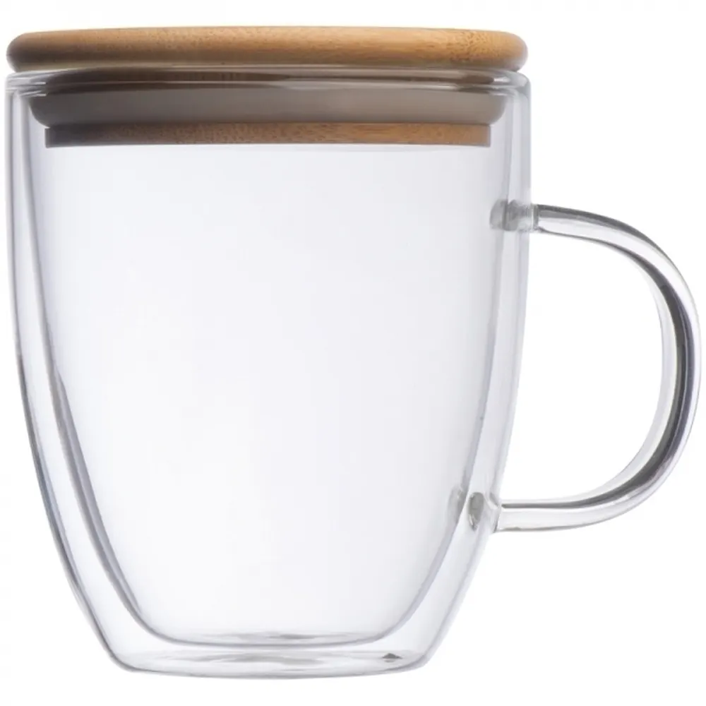 Kubek szklany z pokrywką GERTHE 350 ml, wariant 153766, zdjęcie 1 z 7