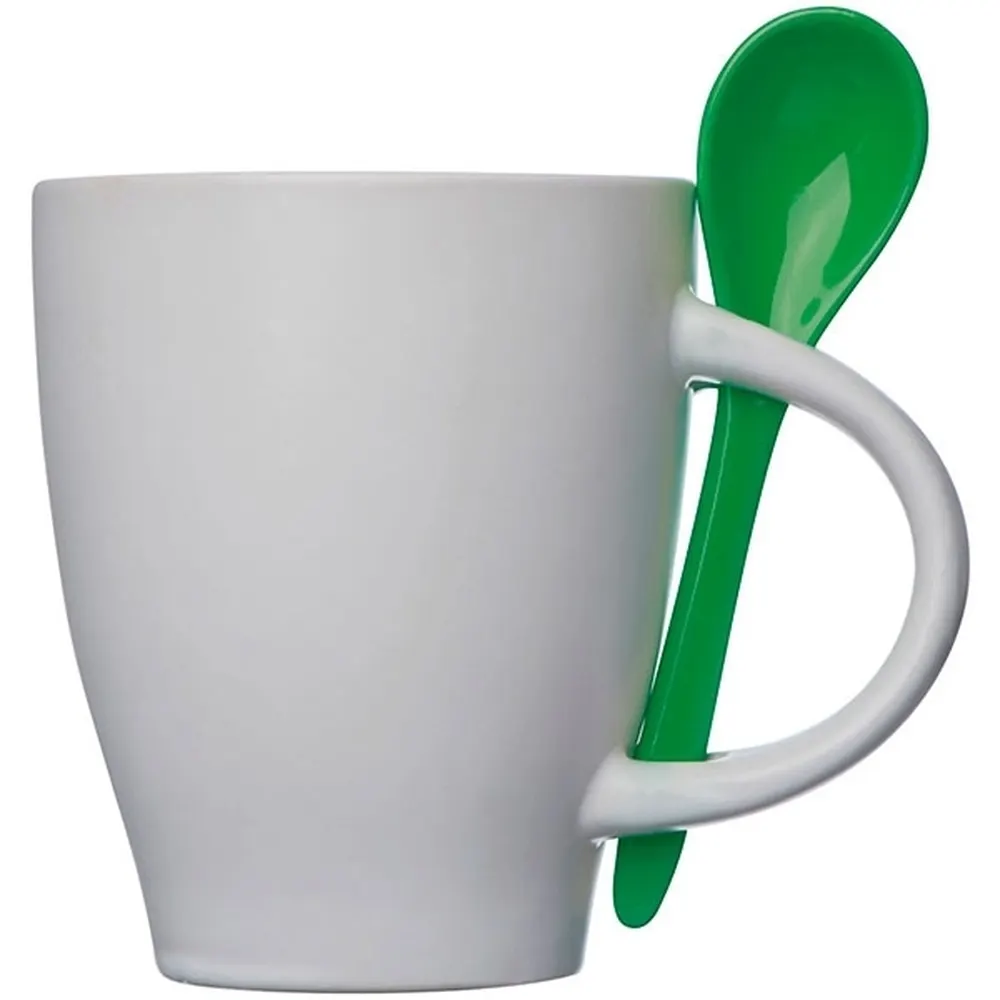 Kubek ceramiczny z łyżeczką PALERMO 250 ml, wariant 509509, zdjęcie 1 z 5