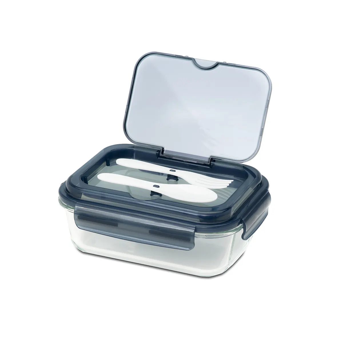 Szklany lunch box ze sztućcami Lagos 1000 ml, wariant R08444.02, zdjęcie 1 z 3