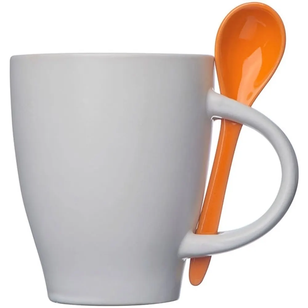 Kubek ceramiczny z łyżeczką PALERMO 250 ml, wariant 509510, zdjęcie 1 z 7