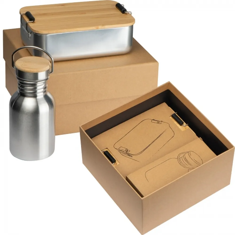 Zestaw lunch box i butelka 300 ml JOSEF, wariant 93571mc, zdjęcie 1 z 7