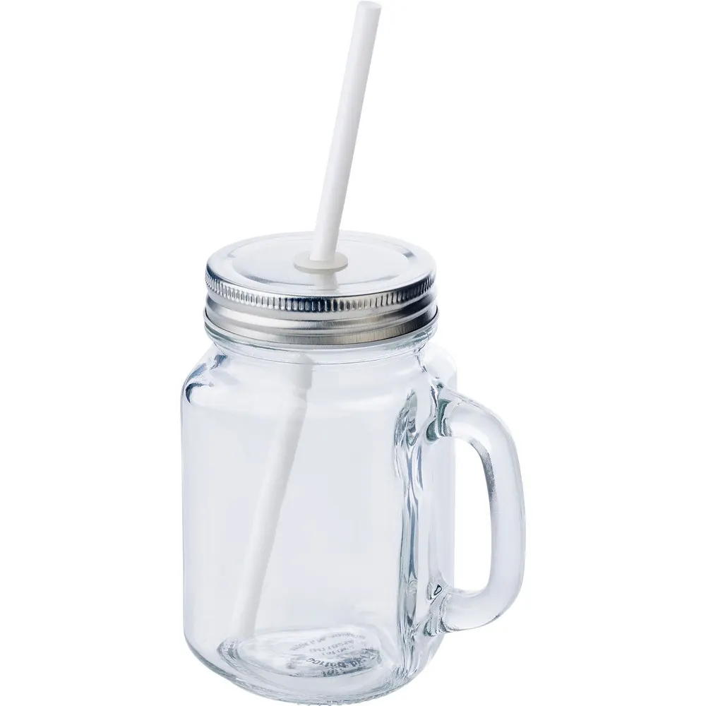 Słoik do picia 480 ml ze słomką, wariant V8485-00, zdjęcie 1 z 6