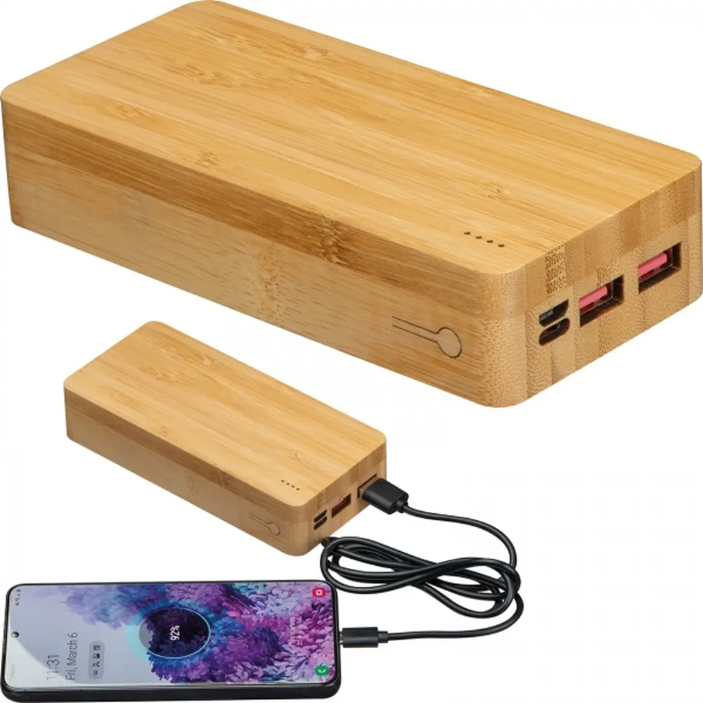 Power bank 20000 mAh bambusowy VALERIA, wariant 3396913, zdjęcie 1 z 9