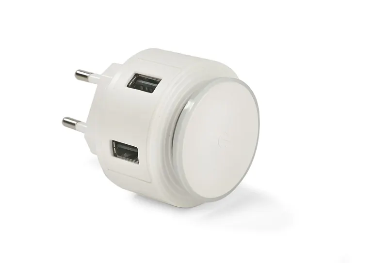 Ładowarka sieciowa USB z lampką nocną NOTTO, wariant 09135-01, zdjęcie 1 z 19