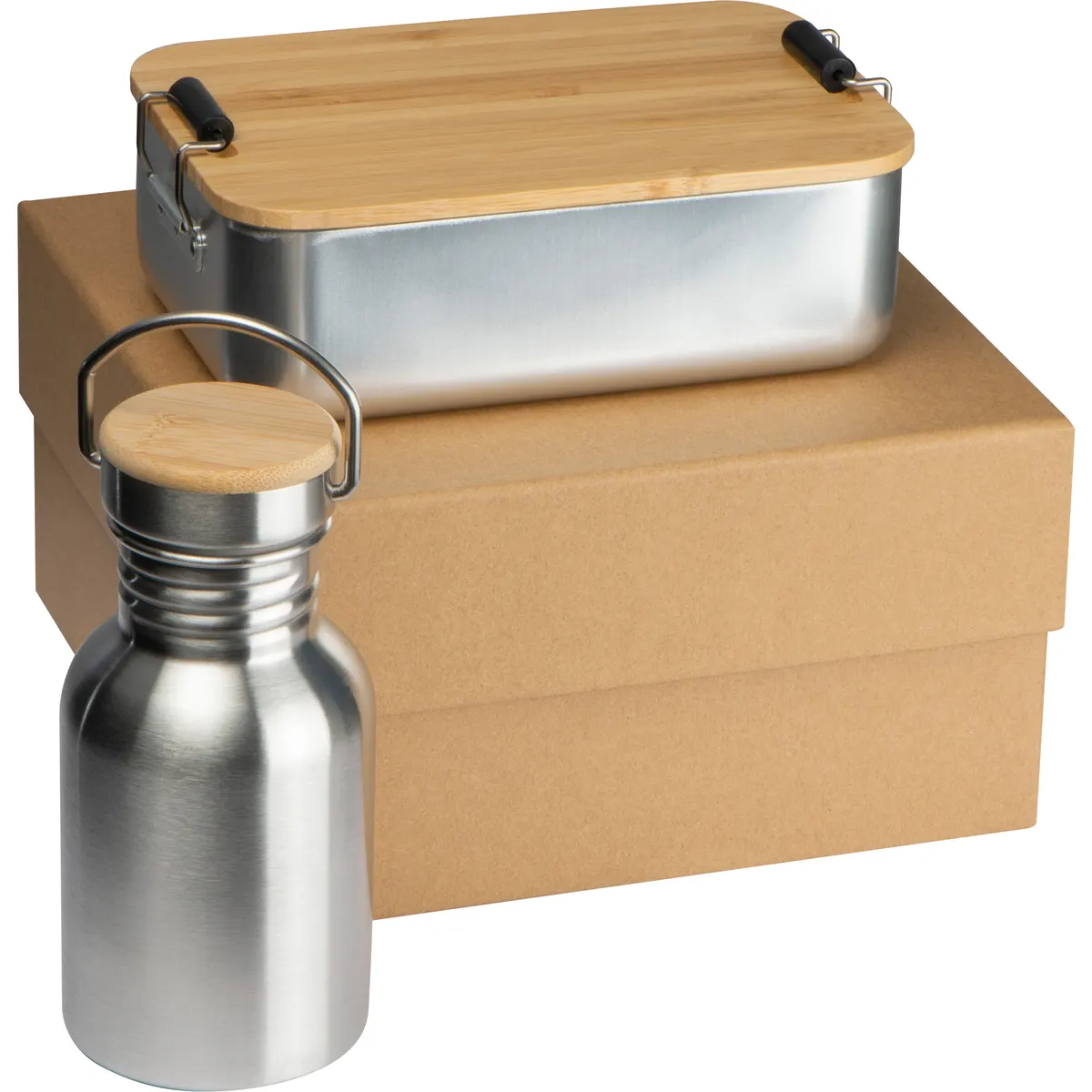 Zestaw lunch box i butelka 300 ml QUEBEC, wariant 3571mc, zdjęcie 1 z 3
