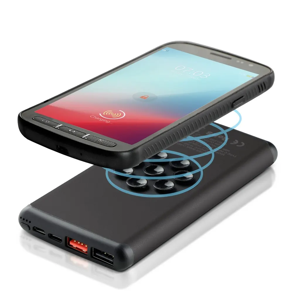 Bezprzewodowy power bank 10000 mAh Mauro Conti z przyssawkami, ładowarka bezprzewodowa 10W | Stef, wariant V4833-03, zdjęcie 1 z 11