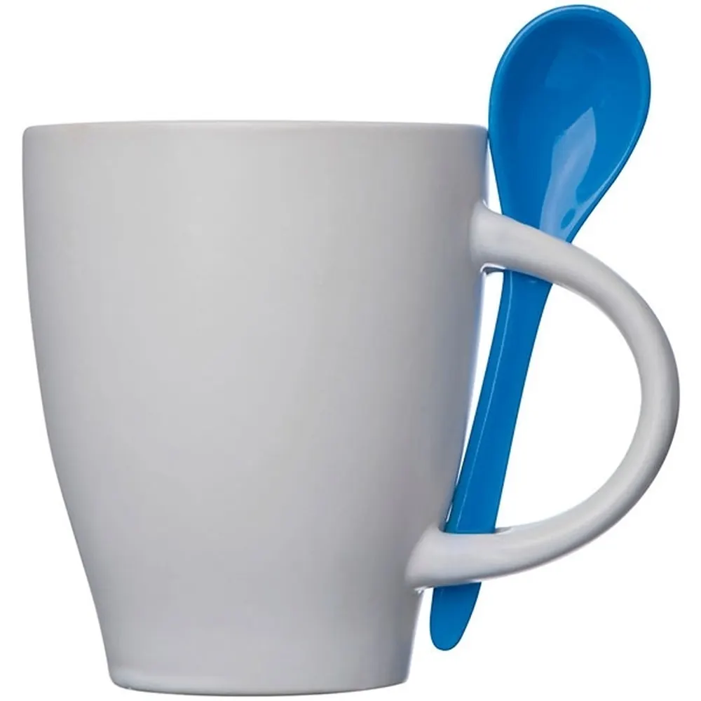 Kubek ceramiczny z łyżeczką PALERMO 250 ml, wariant 509504, zdjęcie 1 z 4