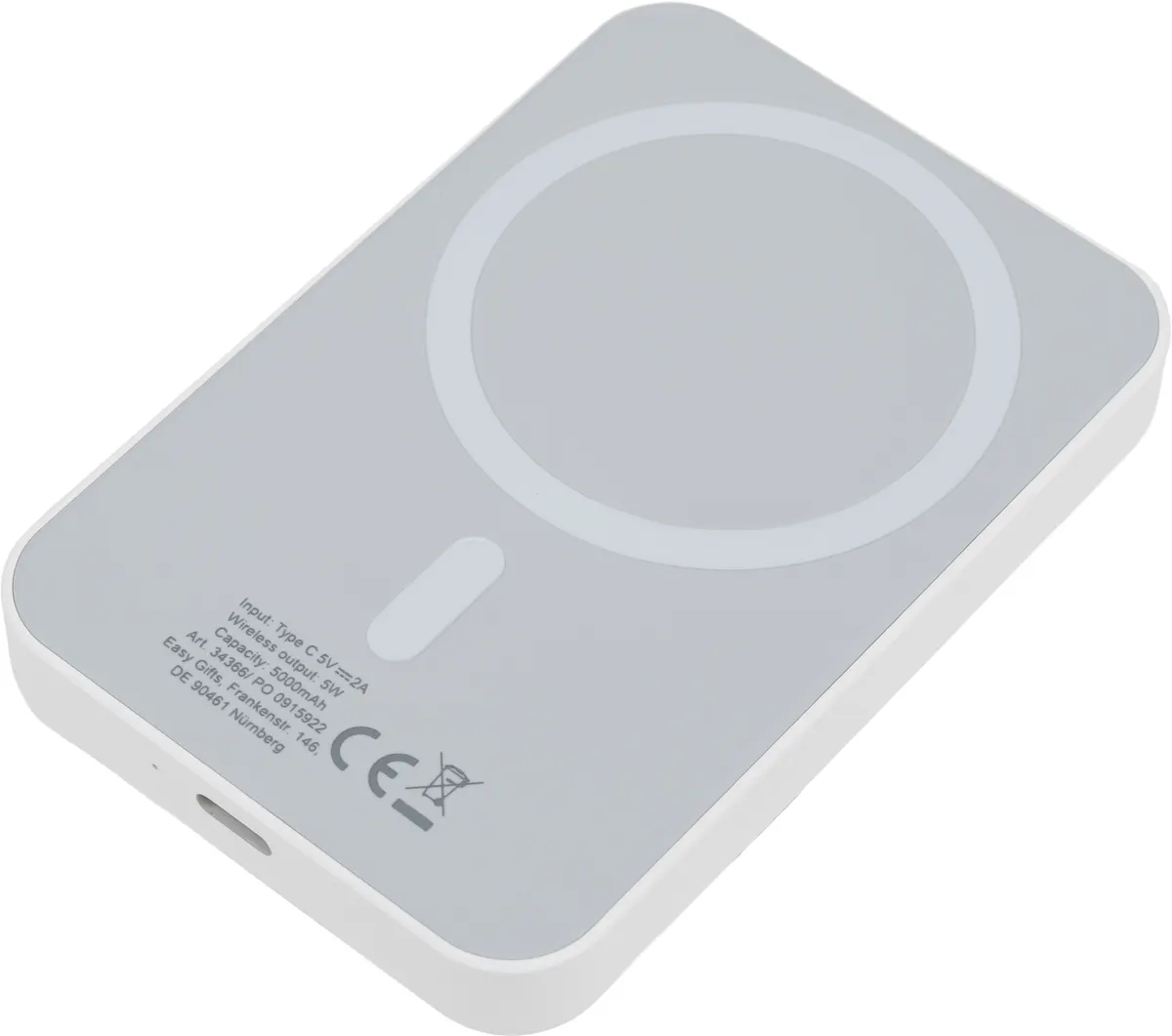 Power bank 5000 mAh z ładowarką indukcyjną WELS, wariant 436606, zdjęcie 1 z 11