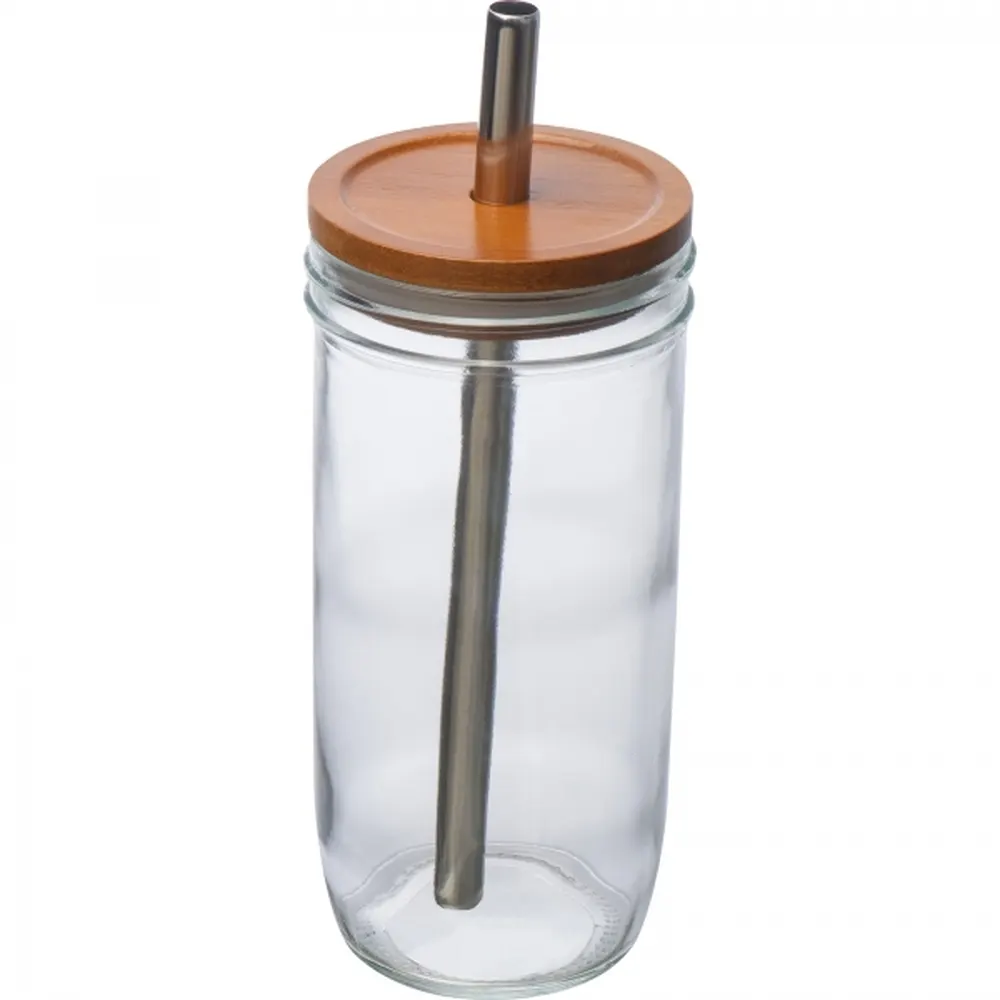 Szklanka z pokrywką i słomką 650 ml BENEDYKT, wariant 8384266, zdjęcie 1 z 5