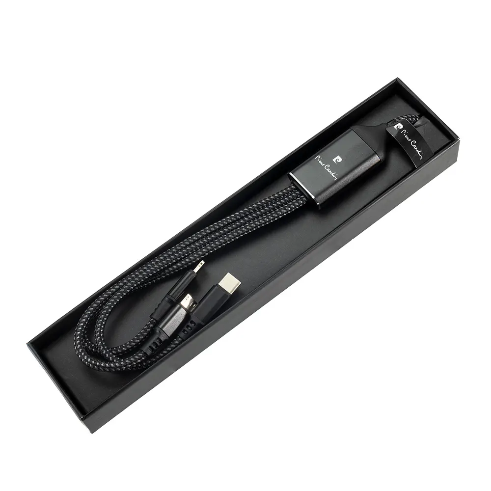 Kabel do ładowania 3w1 z podświetlanym logo Pierre Cardin, wariant B9000400IP303, zdjęcie 1 z 8