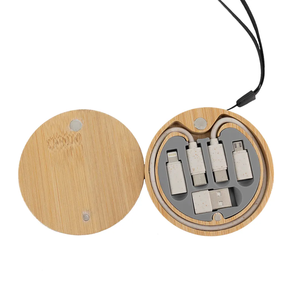 Kabel 4w1 w drewnianej obudowie, LH-ZM01, wariant EG059313, zdjęcie 1 z 7