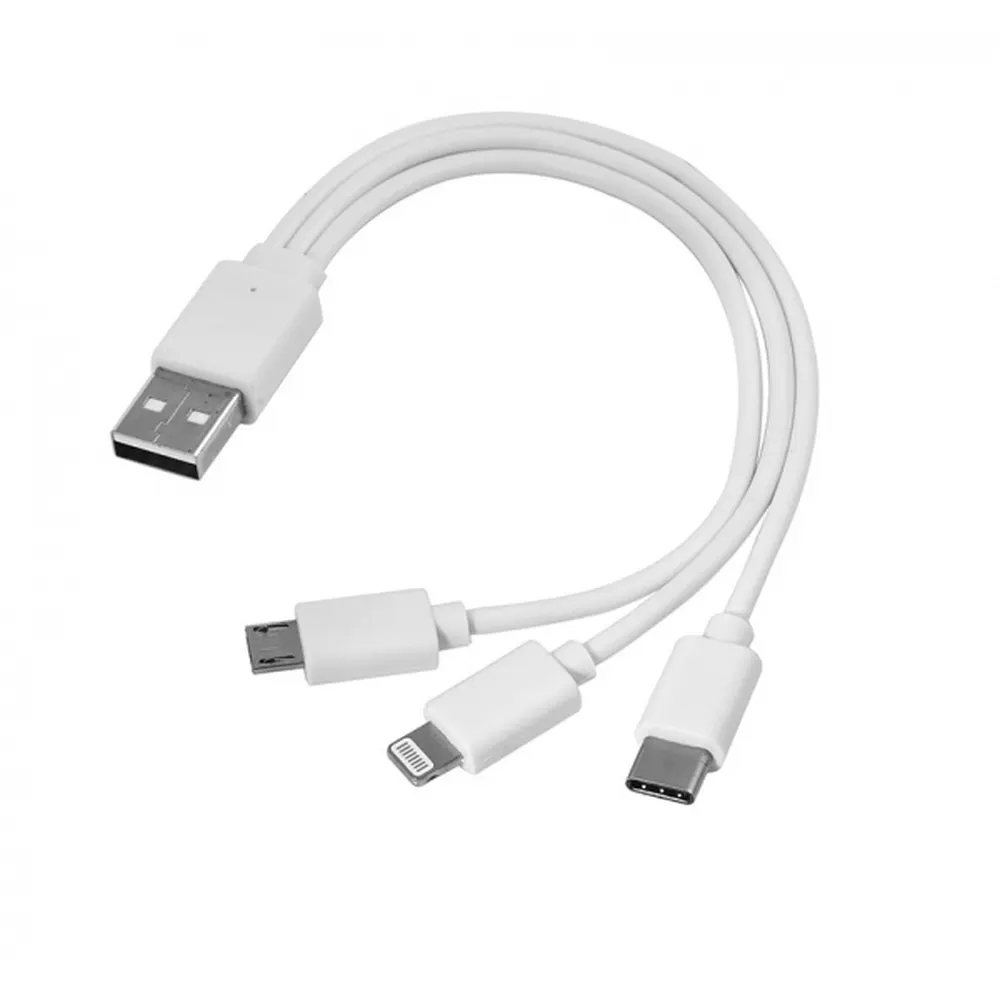 Kabel USB 3w1 micro USB + USB typ C + Lightning, wariant EG ZT7, zdjęcie 1 z 1