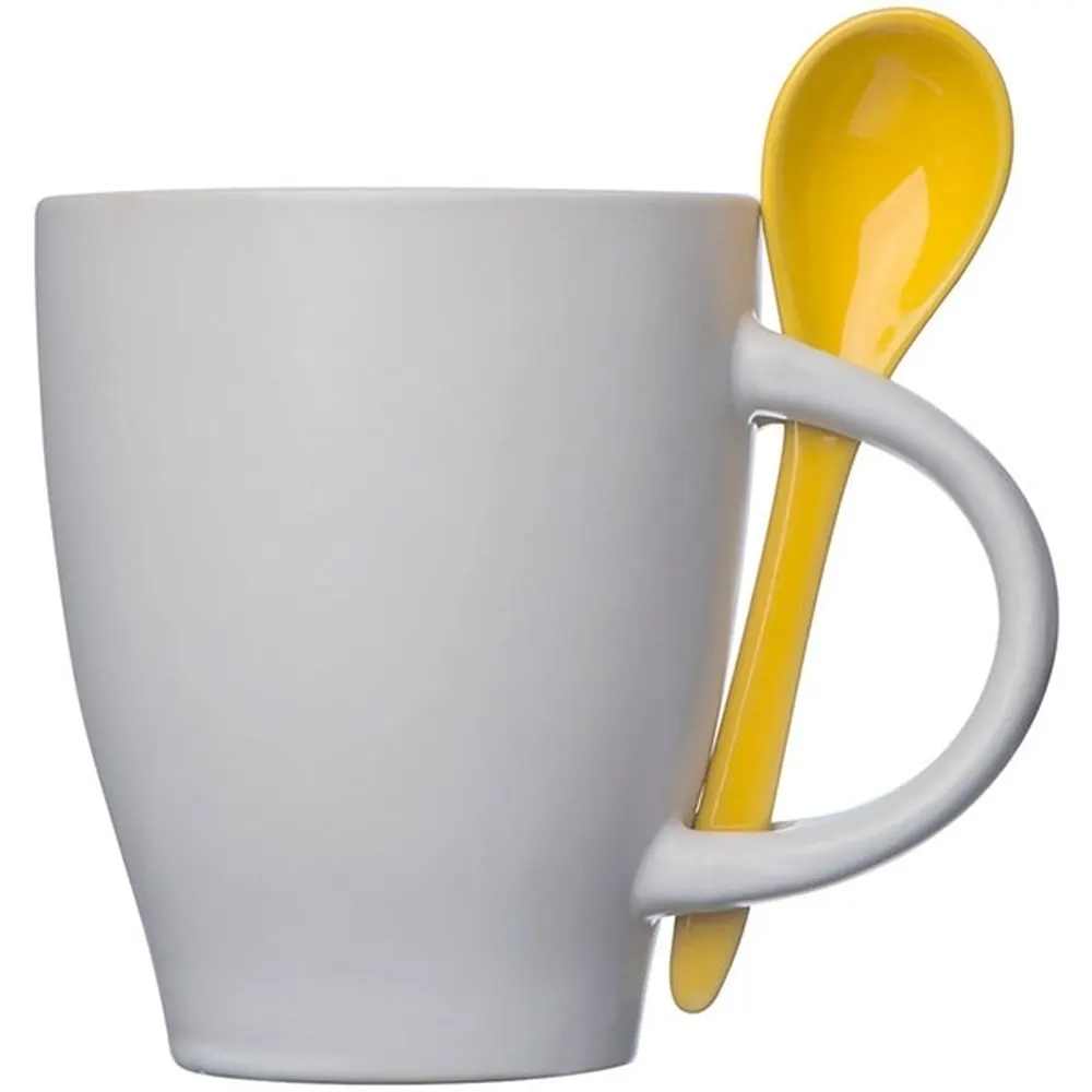 Kubek ceramiczny z łyżeczką PALERMO 250 ml, wariant 509508, zdjęcie 1 z 6