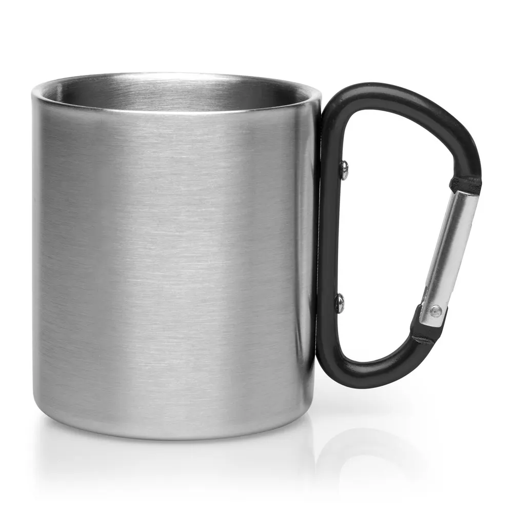 Metalowy kubek 210 ml z karabińczykiem | Easton, wariant V8437-03, zdjęcie 1 z 4