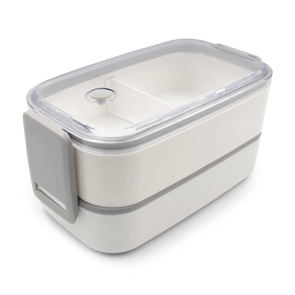 Pudełka śniadaniowe 2 w 1, 2x700 ml, sztućce | Cash, wariant V7246-02, zdjęcie 1 z 10