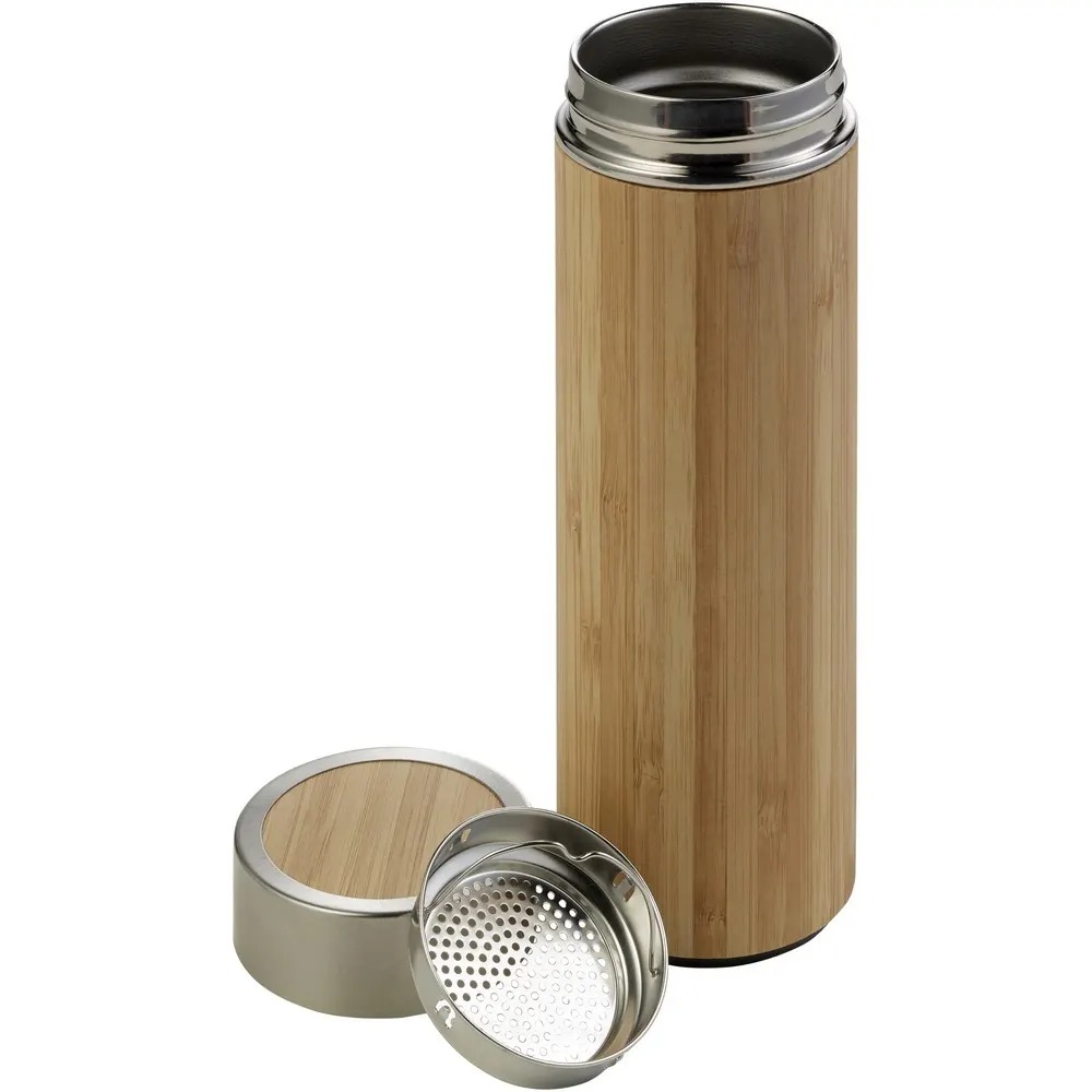 Bambusowy termos 420 ml, posiada sitko zatrzymujące fusy, wariant V0772-18, zdjęcie 1 z 7